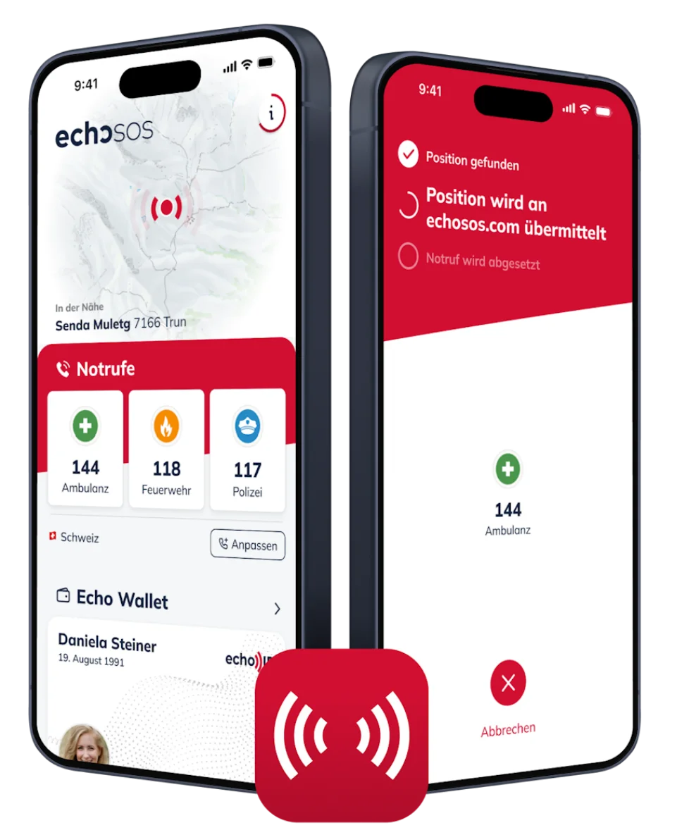 Illustration zweier Smartphones mit EchoSOS